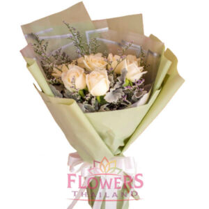 Light Feelings bouquet (9 White Roses) from Flowers-Thailand